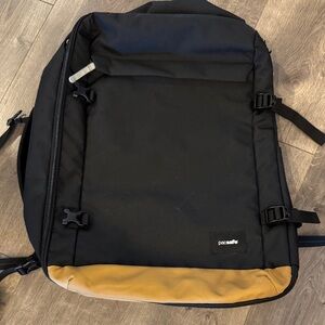 Pacsafe Men's Backpack in Black and Tan